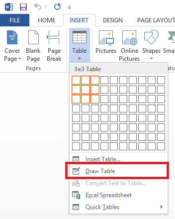 Word Draw Table